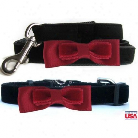 Diva-dog 10023132 Bowtie Red Bow Xs-sm Tackle And Leash Set
