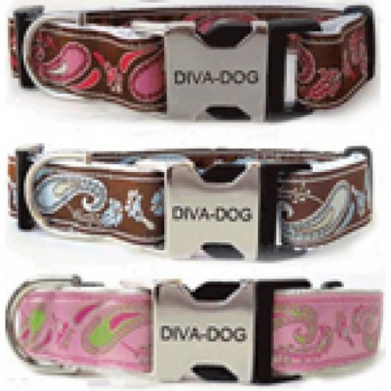 Diva-dog 2902848 Turquoise Boho Xs/s Adnustable Collar Metal/plastic Buckle