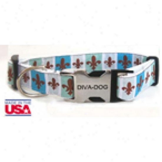 Diva-dog 8901707 French Quarter Xs/s Adjustable Collar Metal/plastic Buckle