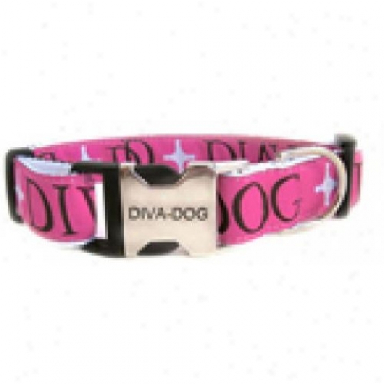 Diva-dog 9015459 Monogram M/l Adjustable Collar Metal/plastic Buckle
