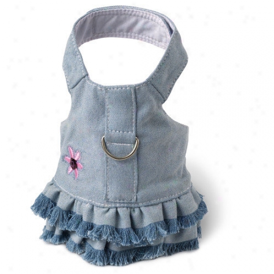 Doggles Dog Boutique Harness In  Blue Jean Fringe