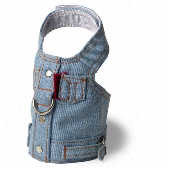 Doggles Dog Boutique Harness In  Blue Jean Jacket