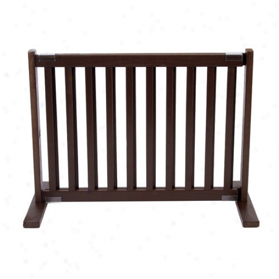 Dynamic Accents 20'' All Wood Small Free Standing Pet Gate In Mahogany