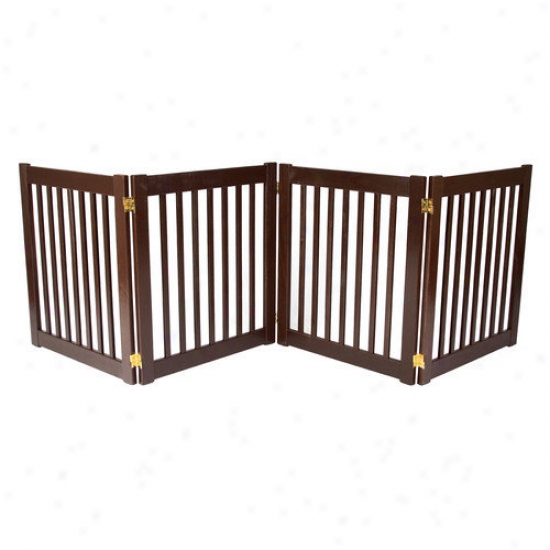 Dynamic Accents Four 27'' Panel Free Position Pet Gate In Mahogany