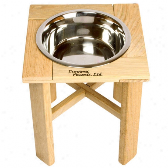 Dynamic Accents Legacy Outdoor Raised Feeder For Dogs In Solid White Oak