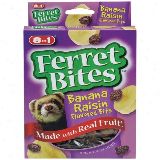 Eight In Single Ferret Bites Treats Banana 4 Ounces - H421