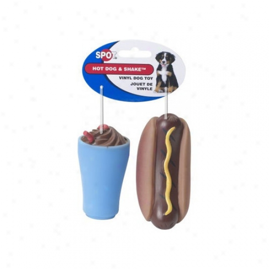 Ethical Favorite Hotdog And Crack Vinyl Dog Toy - 2 Pack