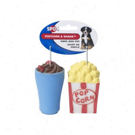Ethical Pet Popcorn And Shake Vinyl Dog Toy - 2 Pack