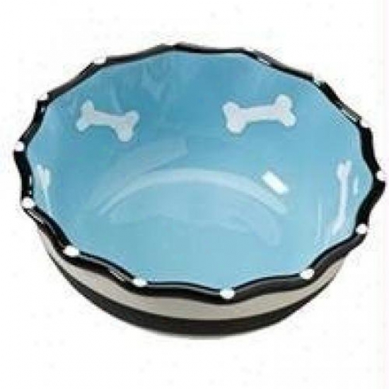 Ethical Stoneware 6945 Contemporary Ruffle Dog Dish