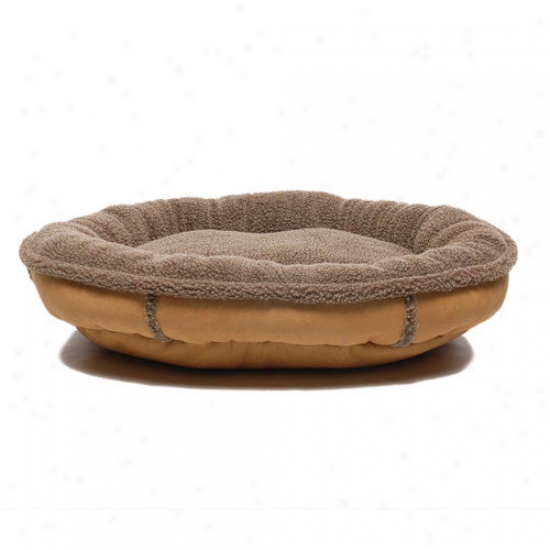 Everest Pet Faux Suede Oblong Comfy Cup  Dog Bed In Tan