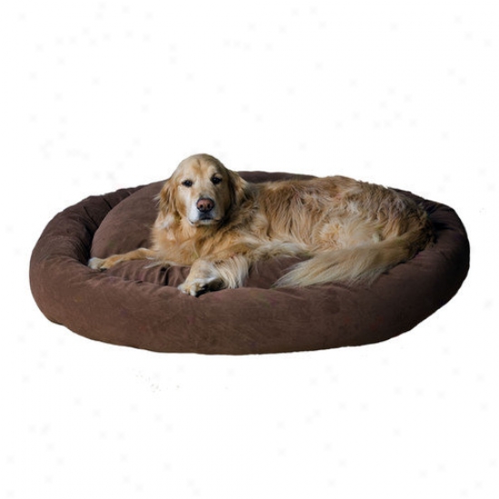 Everest Pet Microfiber Bagel Dog Bed In Brown