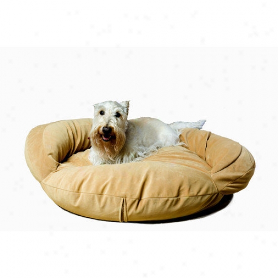 Everest Pet Velvet Microfiber Bolster Dog Bed In Caramel
