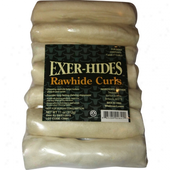 Exer-hides 5" Rawhide Curl, 7-pack