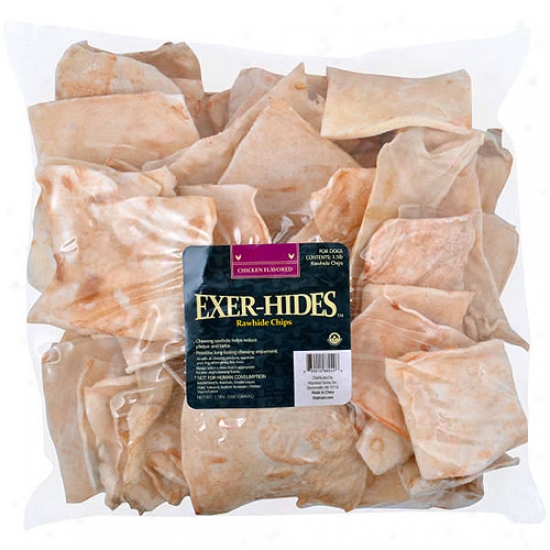 Exer-hides Chicken Flavored Rawhide Chips For Dogs, 1.5 Lb