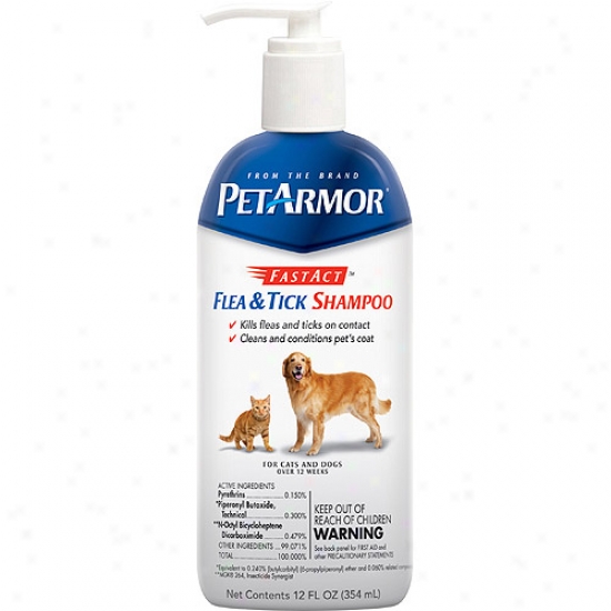 Fastact Flea & Tick Shampoo For Cats & Dogs, 12 Fl Oz
