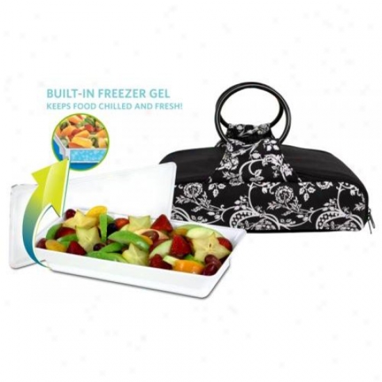 Fit And Fresh 442ff79 Carrier Bag With Platter Bandw Floral Large