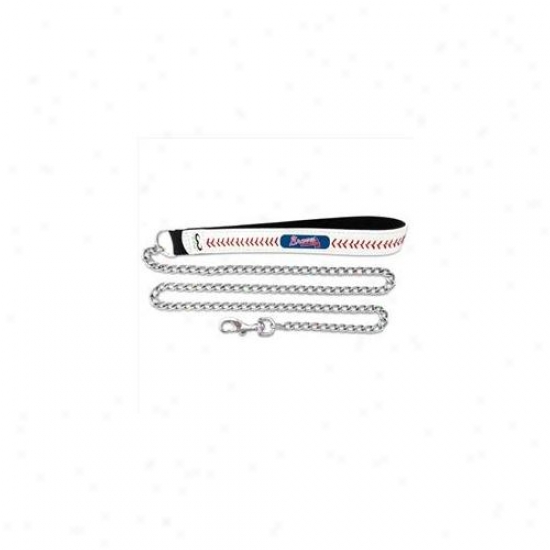 Gamewear Cll-mlb-ztb-l Atlanta Braves Large Baseball Leather With 3. 5mm Chain Leash