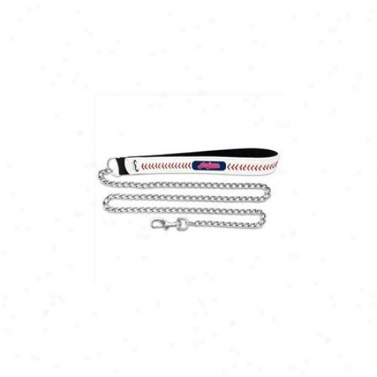 Gamewear Cll-mlb-cli-l Cleveland Indians Large Baseball Leather With 3. 5mm Chain Leash