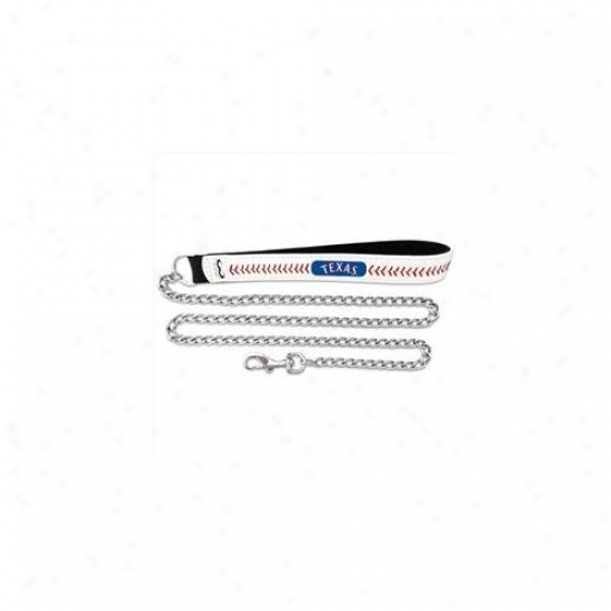 Gamewear Cll-mlb-ter-l Texas Rangers Large Baseball Leather Through  3 5mm Chain Leash