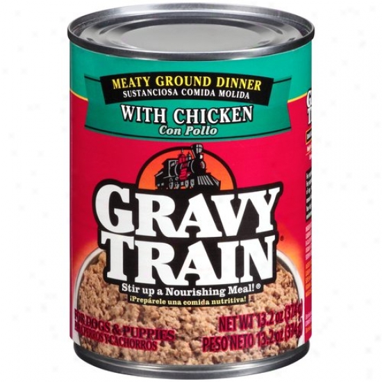 Gravy Train Canned Dog Food, Meaty Ground Dinner With Chicken, 13.2 Oz