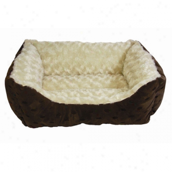 Happy Tails Polka Dot Cuddler With Swirl Dog Bed