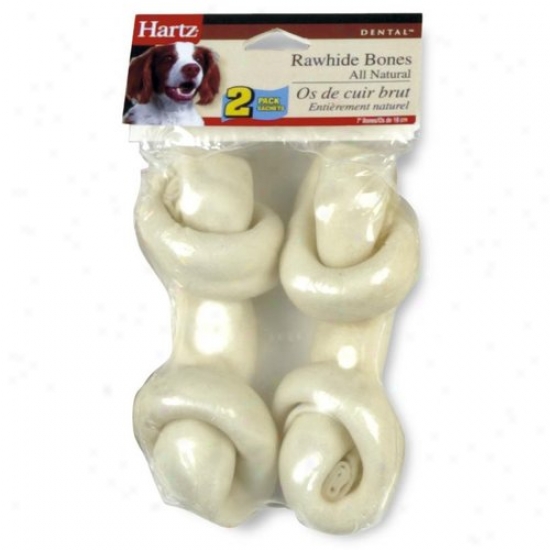 Hartz 90996 7-in Natural Dental Rawhide Roundknot Bone