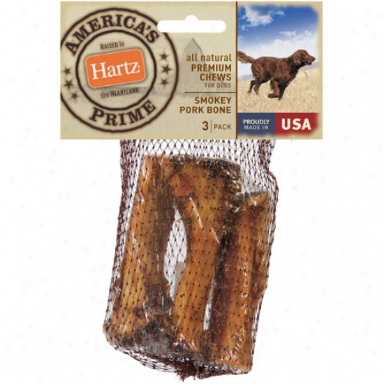Hartz All Natural Premium Chews Smokey Pork Bone Dog Use (3-psck)