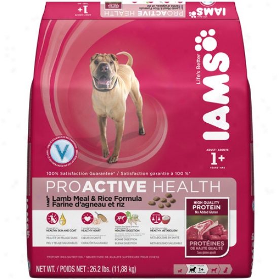 Iams Proactive Health Dog Food Lamb Meal & Rice, 1 Plus Years, 26.2 Lbs