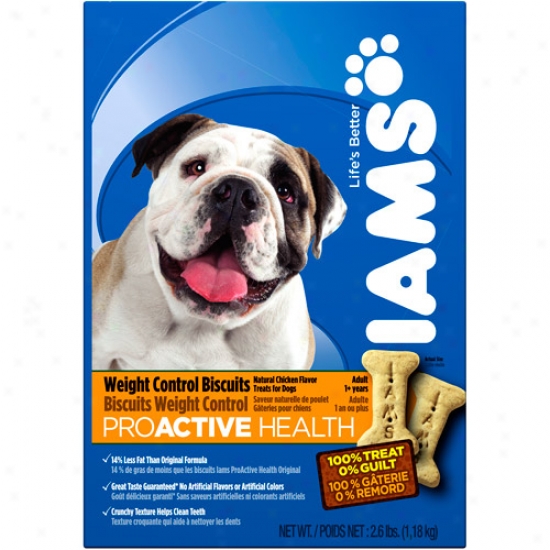 Iams Proactive Health Weight Direct Biscuits Adult Dog, 2.6lb Bag (1.18 Kg.)