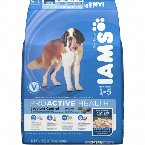 Iams Proactive Health Weiht Control Large Breed Dog Food, 15 Lb