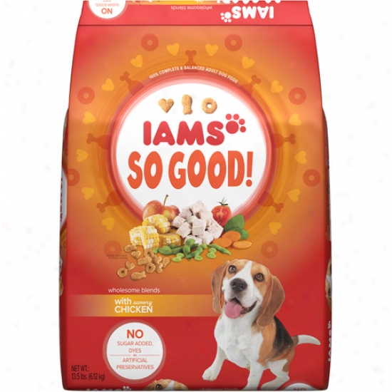 Iams So Good! Free from moisture Dog Food Wholesome Blends With Savory Chicken, 13.5 Lbs