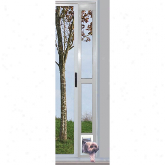Ideal Modular Aluminum Patio Pet Door White, Small For Pets To15 Lbs.