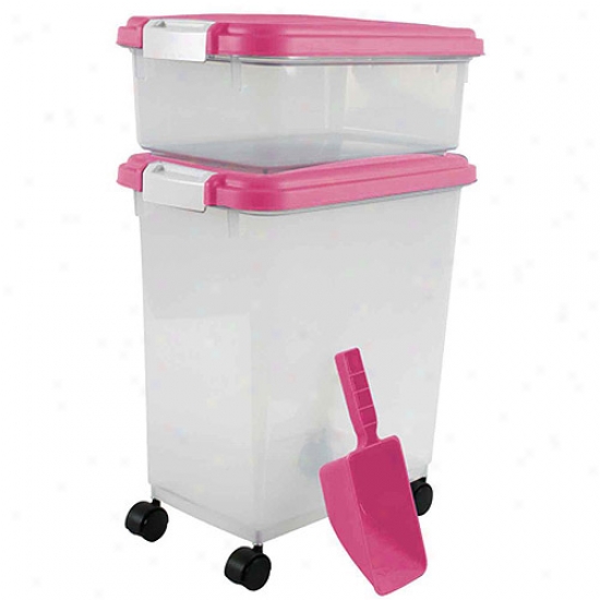 Iris Combo Food Storage Container With Scoop, 10.8" W X 16.5" D X 18.6" H, Mulitple Colors Available