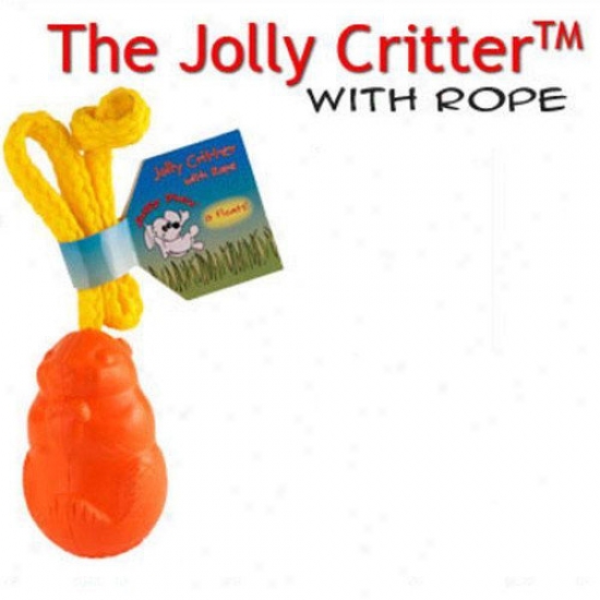 Jolly Pets Floating Critter With Rope Dog Toy In Orange