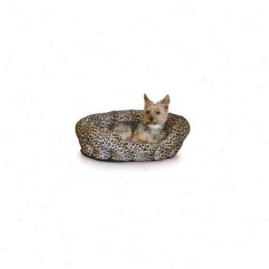 K&h Pet Productq Kh3611 Self Warming Nuzzle Nest Brown Leopard 19 Inch X 19 Inch X 6 Inch