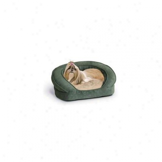 K&h Pet Products Kh4406 Deluxe Ortho Bolster Sleeper Small Green Paw 20 Inch X 16 Inch X 8 Inch