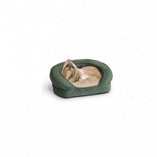 K&h Pet Products Kh4407 Deluxe Ortho Bolster Sleeper Small Eggplant Paw 20 Inch X 16 Inch X 8 Inch