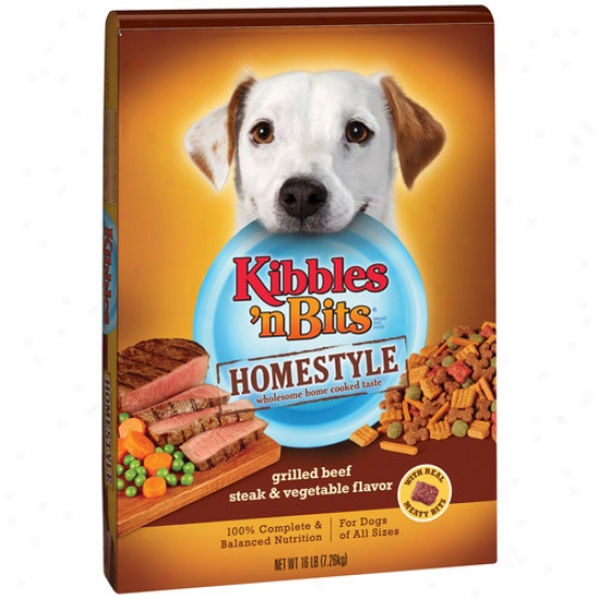 Kibbles 'n Bits Homestyle Grlled Beef Steak &zmp; Vegetable Flavor Dog Food, 16 Lbs