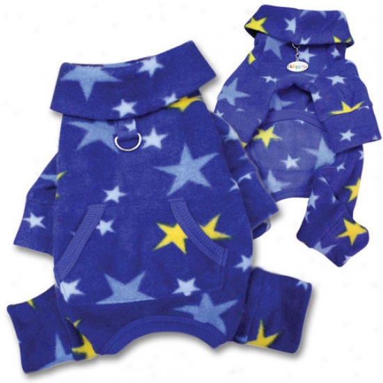 Klippo Pet Cozy Midnight Stars Fleece Turtleneck Dog Pajamas / Bodysuit