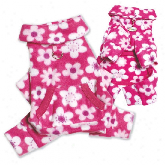 Klippo Pet Full Blossom Strip Turtlsneck Dog Pajamas / Bodysuit