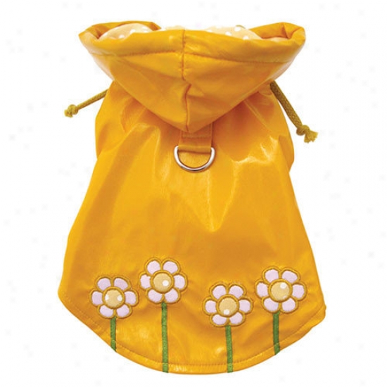 Klippo Pet Polka Dots And Daisy Dog Raincoat