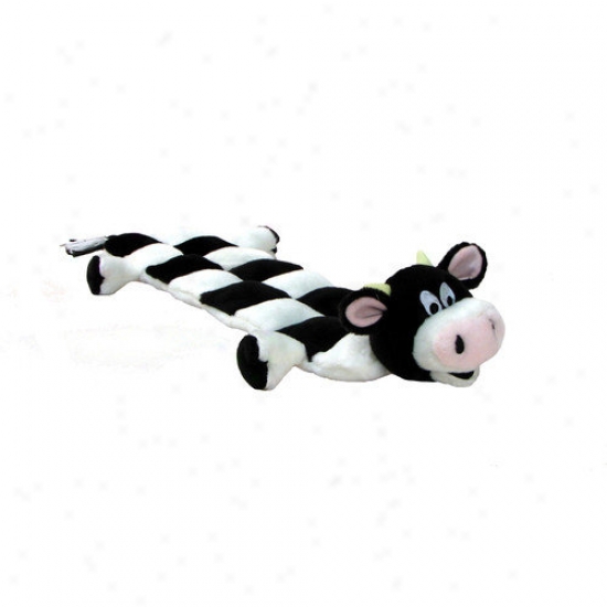 Kyjen Squeaker Mat Long Body Cow Dog Toy