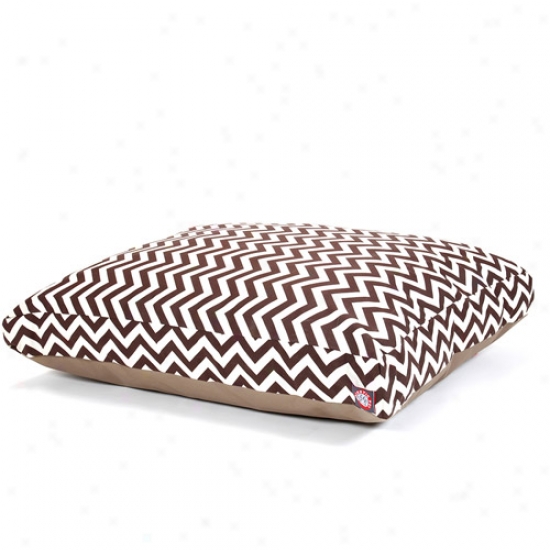 Majestic Pet Products Chevron Rectangle Favorite Bed, Chocolate