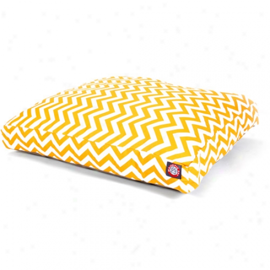 Majestic Pet Products Chevron Rectangle Pet Bed, Yellow
