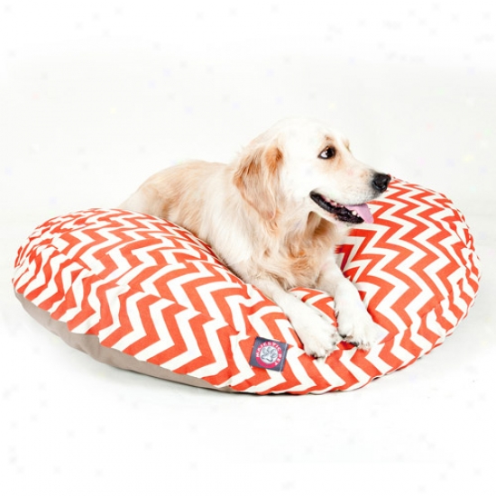 Majestic Pet Products Chevron Round Pet Bed, Burnt Orange