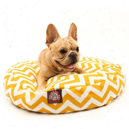 Majestic Pet Products Chevron Round Favorite Bed, Yellow