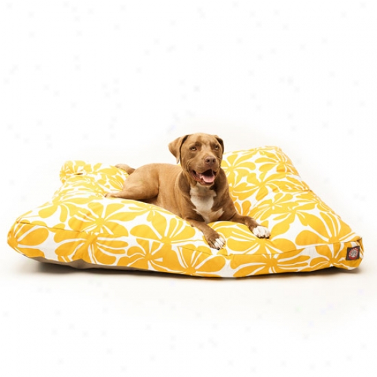 Majestic Pet Products Plantation Rectangle Pet Bed, Yellow