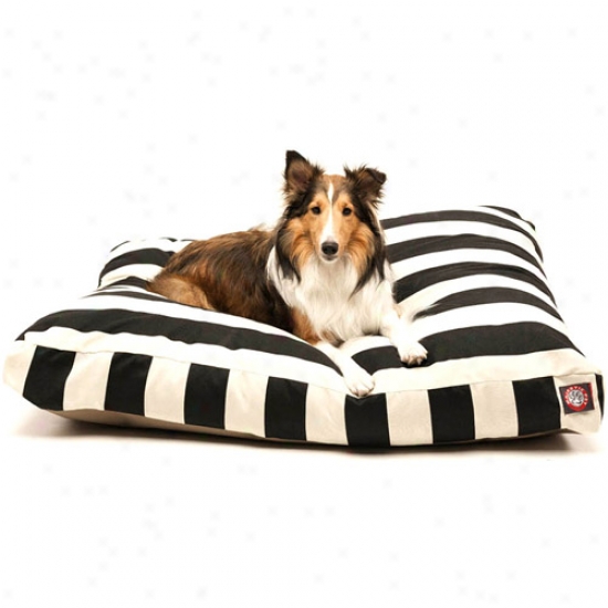 Majestic Pet Products Vertical Stripe Rectangle Pet Bed, Black