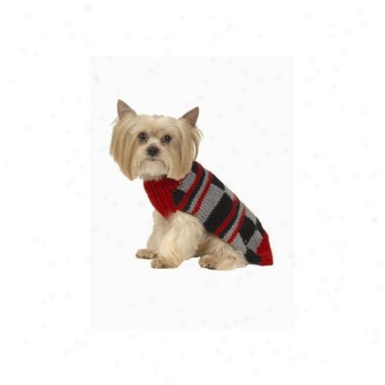 Max's Closet Color Block Dog Sweater In Red/charcoal