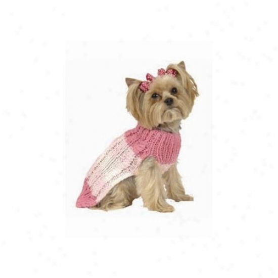 Max's Closet Tri Color Stripe Dog Sweater With Hat In Pino